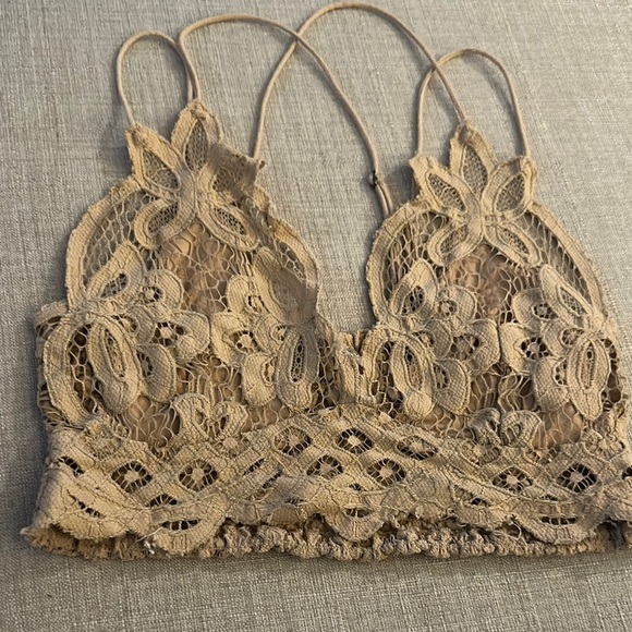 Free People Beige Lace Bralette - Preloved - Picture 1 of 6